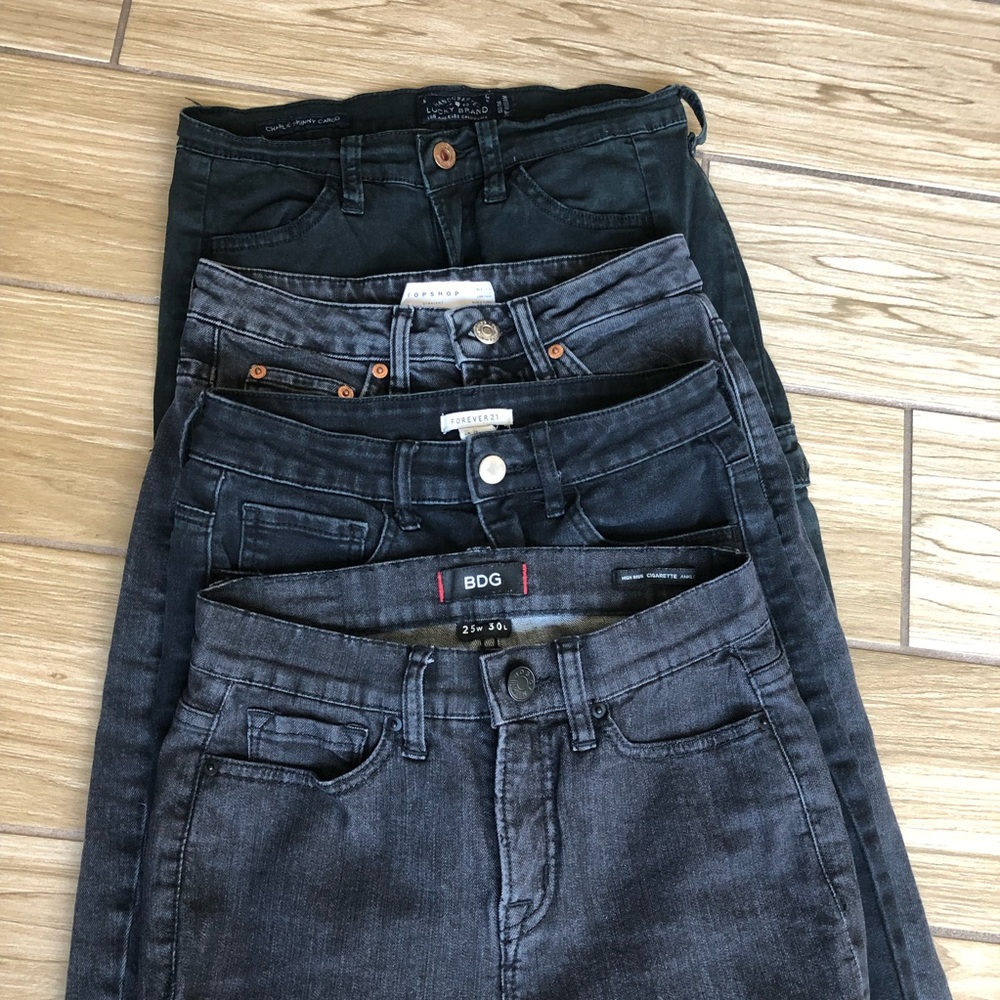 Black denim jeans